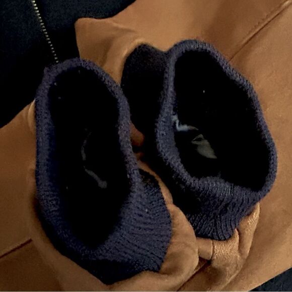 Maus & Hoffman Men’s Varsity Bomber Jacket In Navy and Brown Size L - Picture 7 of 11